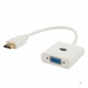SAVIO ADAPTER HDMI (M) -VGA(F) BIAŁY CL-201