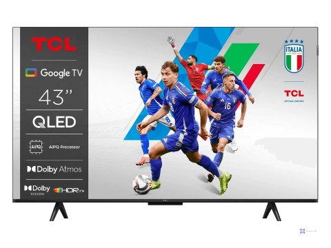 Telewizor TCL 43T69C QLED 43" 4K Ultra HD Google TV Dolby Atmos DVB-T2 Metaliczny