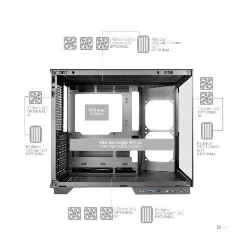 TACENS MARS MC-MIRAGE 7.2" IPS LCD ATX- obudowa