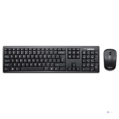 Zestaw klawiatura + mysz Lenovo 100 Wireless Combo Keyboard & Mouse GX30L66303 (USB 2.0; (EN); kolor czarny; optyczna; 1000 DPI)