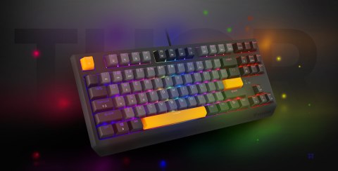 KLAWIATURA DLA GRACZY GENESIS THOR 230 TKL ANCHOR GRAY NEGATIVE US RGB MECHANICZNA OUTEMU RED (WYPRZEDAŻ)