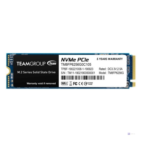 Dysk SSD Team Group MP33 256GB M.2 2280 PCIe NVMe (1600/1000 MB/s)