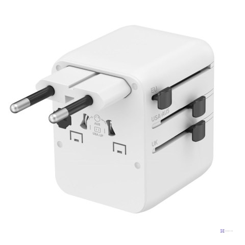 GEMBIRD UNIWERSALNY ADAPTER PODRÓŻNY 20 W, BIAŁY