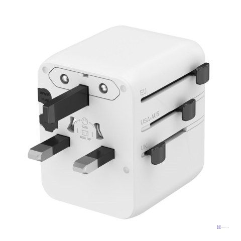 GEMBIRD UNIWERSALNY ADAPTER PODRÓŻNY 20 W, BIAŁY