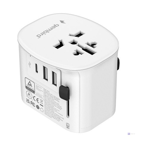 GEMBIRD UNIWERSALNY ADAPTER PODRÓŻNY Z UZIEMIENIEM 15 W, BIAŁY