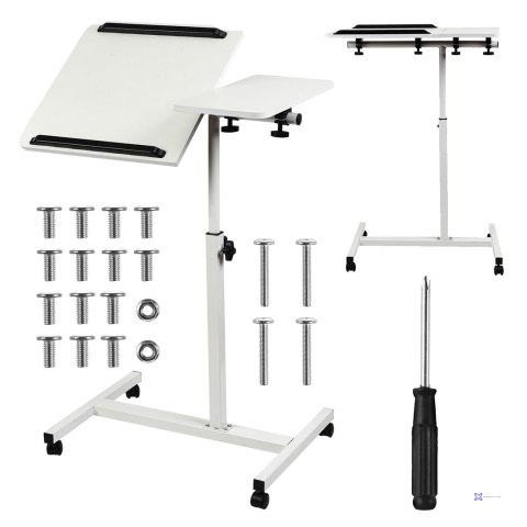 MACLEAN MOBILNE BIURKO/STAND NA LAPTOP, BIAŁE, REGULACJA WYSOKOŚĆ 59-89CM, MAX. 30KG MC-121 W