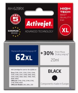 Activejet AH-62BRX Tusz (zamiennik HP 62XL C2P05AE; Premium; 20 ml; czarny)