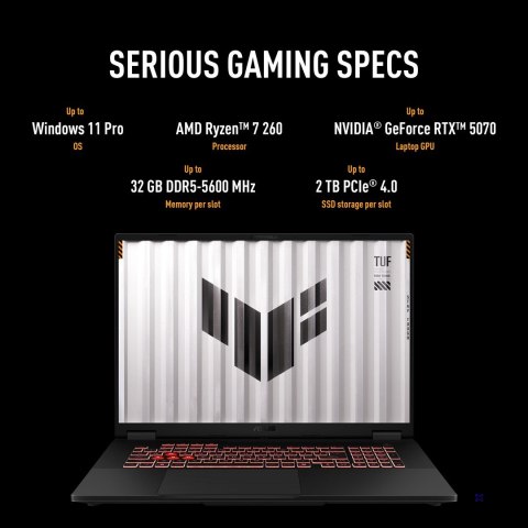 ASUS TUF Gaming A18 FA808UM-S9058 Ryzen 7 260 18.0" 2.5K 240Hz IPS-level 500nits AG 16GB DDR5 5600 SSD512 GeForce RTX 5060 8GB W