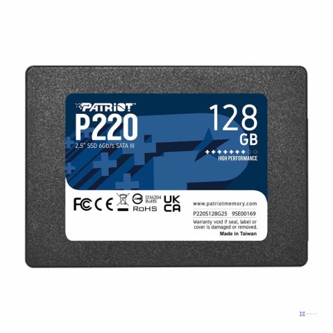 Dysk SSD Patriot P220 128GB 2.5" SATA3 (550/480 MB/s) 7mm