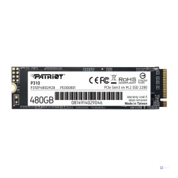 Dysk SSD Patriot P310 480GB M.2 2280 PCle NVMe (1700/1500 MB/s)