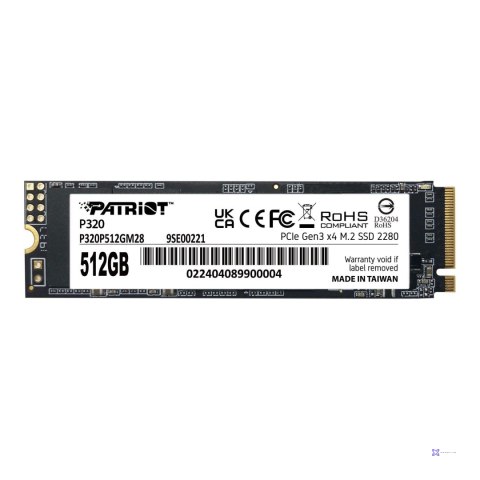 Dysk SSD Patriot P320 512GB M.2 2280 PCIe Gen3 x4 NVMe (3000/2200 MB/s)