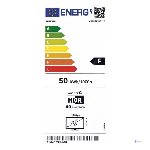 Telewizor Philips 43PUS8510/12 QLED 43'' 4K Ultra HD Titan OS Dolby Atmos Ambilight DVB-T2 Czarny