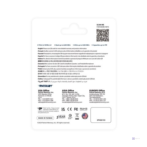 SSD Patriot P400 V4 4TB M.2 2280 PCI-E x4 Gen4 NVMe