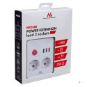 MACLEAN LISTWA ZASILAJĄCA, PRZEDŁUŻACZ 2 GNIAZDA + 3XUSB, 110-240V AC 50/60HZ, 2.1A MAX 2500W, 3 M, BIAŁA MCE388 W