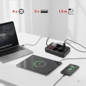 MACLEAN LISTWA ZASILAJĄCA, PRZEDŁUŻACZ 4 GNIAZDA + 3XUSB, 110-240V AC 50/60HZ, 2.1A MAX 2500W, 1,5M, CZARNA MCE392 B