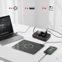 MACLEAN LISTWA ZASILAJĄCA, PRZEDŁUŻACZ 4 GNIAZDA + 3XUSB, 110-240V AC 50/60HZ, 2.1A MAX 2500W, 3M, CZARNA, MCE393 B