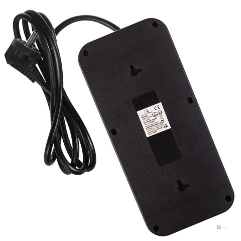 MACLEAN LISTWA ZASILAJĄCA, PRZEDŁUŻACZ 6 GNIAZD + 4XUSB, 110-240V AC 50/60HZ, 2.1A MAX 2500W, 1,5 M, CZARNA MCE389 B