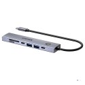 UNITEK HUB USB-C 7W1 PD 100W HDMI 2.0 Z PRZYCISKIEM ON/OFF