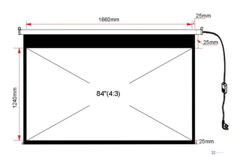 EKRAN ELEKTRYCZNY 84" 127x170cm z pilotem EA-84 4:3 ART
