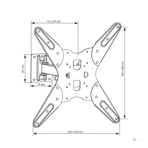 UCHWYT DO TV LED/LCD 23-55" 30KG AR-68 ART reg. pion/poziom EOL