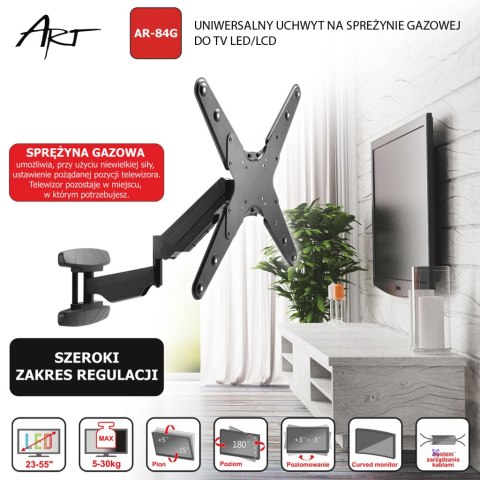 UCHWYT DO TV LED/LCD 23-55" 30KG AR-84G reg. pion/poziom GAZOWY