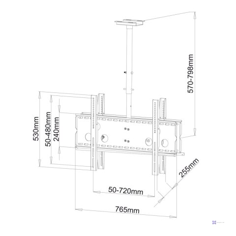 UCHWYT SUFITOWY podwójny DO TV LED/LCD AR-21D 30-65" 57-80cm ART