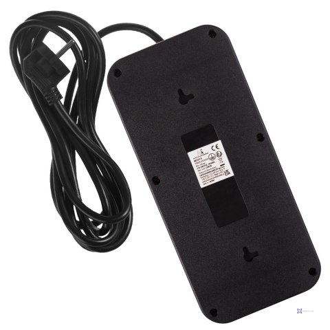 MACLEAN LISTWA ZASILAJĄCA MACLEAN, PRZEDŁUŻACZ 6 GNIAZD + 4XUSB, 110-240V AC 50/60HZ, 2.1A MAX 2500W, 3M, CZARNA, MCE391 B MC