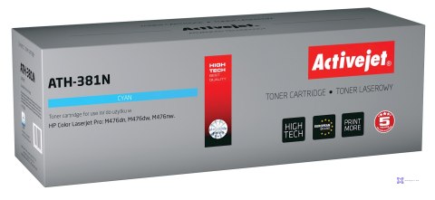 Activejet ATH-381N Toner (zamiennik HP 312A CF381A; Supreme; 2700 stron; niebieski) (WYPRZEDAŻ)