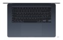 Apple MacBook Air 15,3"Retina 500nit M4 chip with 10-core CPU + 10-core GPU 16GB SSD256 2xTB4 BLKB 1Y Midnight (WYPRZEDAŻ)