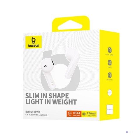 Słuchawki bezprzewodowe Baseus Bowie E16 (biały)