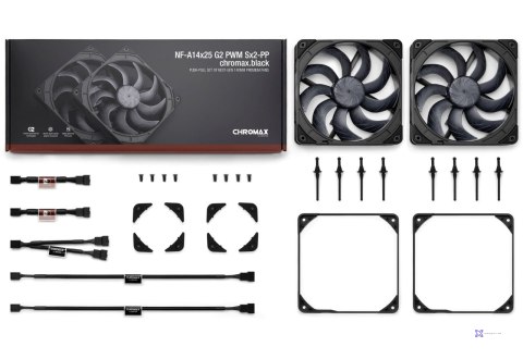 Wentylator NOCTUA 140mm NF-A14x25 G2 PWM Sx2 PP chromax black