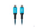 LANBERG KABEL USB-C M/M USB4 0.5M 240W 8K 60HZ CZARNO-NIEBIESKI