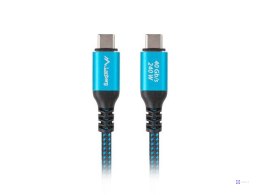 LANBERG KABEL USB-C M/M USB4 0.5M 240W 8K 60HZ CZARNO-NIEBIESKI