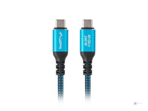 LANBERG KABEL USB-C M/M USB4 0.5M 240W 8K 60HZ CZARNO-NIEBIESKI