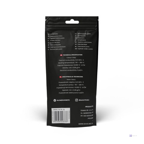 SAVIO PASTA TERMOPRZEWODZĄCA 14,5W/MK, 1G, TG-04