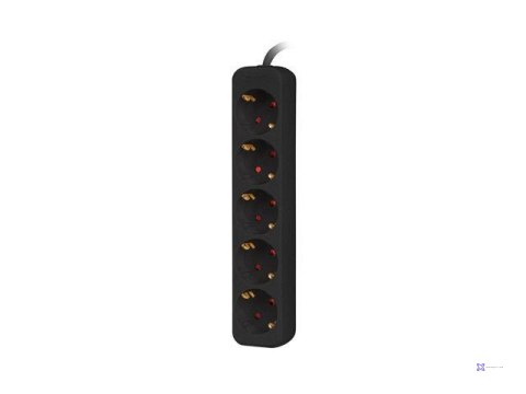 Listwa przedłużacz Lanberg 1,5m czarna 5x 230V Schuko, kabel wykonany z pełnej miedzi