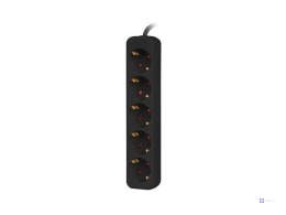 Listwa przedłużacz Lanberg 3m czarna 5x 230V Schuko, kabel wykonany z pełnej miedzi