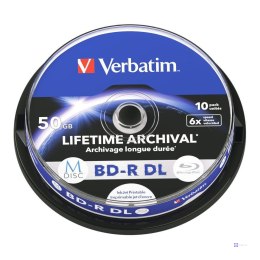 Płyty BD-R DL Verbatim M-Disc 50GB 6x Inkjet Printable (Spindle 10)