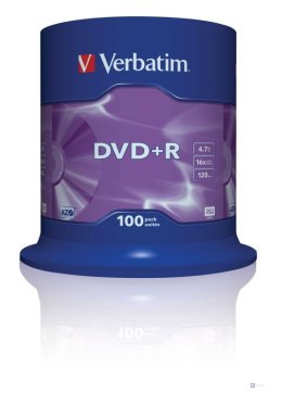 Płyty DVD+R Verbatim 16x 4.7GB Matt Silver (Cake 100)