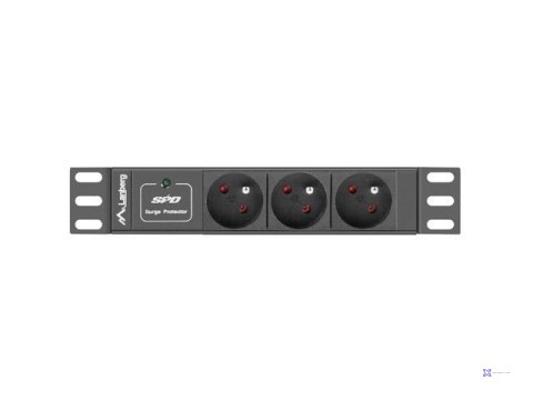 Listwa zasilająca Lanberg do szaf 10" 1U 10A PDU 3x PL 2m czarna