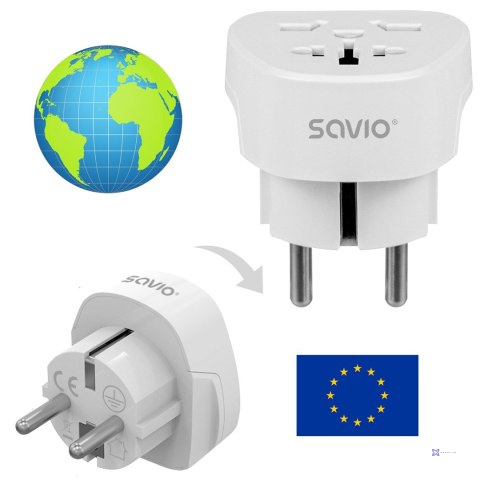 SAVIO ADAPTER PODRÓŻNY GNIAZDO GLOBALNE - WTYK EU AP-06