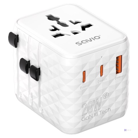SAVIO UNIWERSALNY ADAPTER PODRÓŻNY 20W AP-08