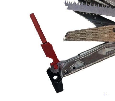 Multitool AZYMUT Giewon FS - Fire Starter - 19 narzędzi - krzesiwo + gwizdek + kabura do pasa (H2038A)