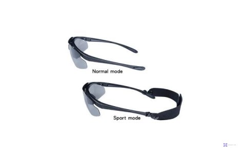 Okulary strzeleckie Wosport Black - 3 wymienne wizjery, pasek