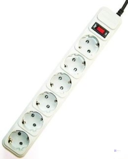 GEMBIRD LISTWA ZASILAJĄCA PRZECIWPRZEPIĘCIOWA 6XSCHUKO, 3M, KOLOR SZARY