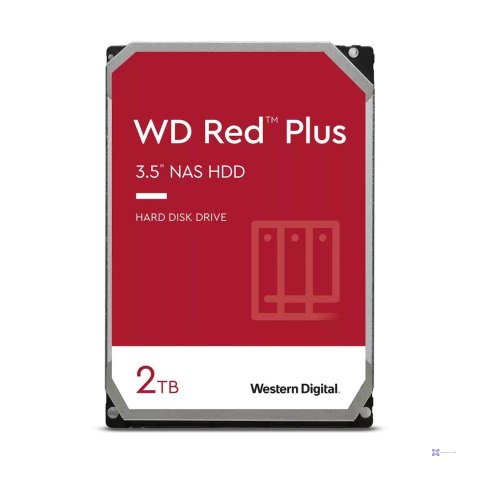 Dysk HDD WD Red Plus WD20EFPX (2 TB ; 3.5"; 64 MB; 5400 obr/min)