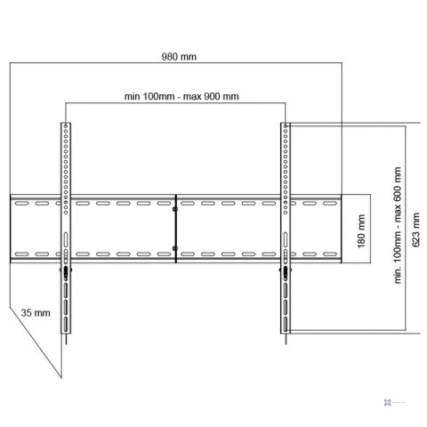 UCHWYT DO TV LCD/LED/MULTIMEDIA 55-100" 140KG AR-96XL ART reg. Solid 35mm maxVESA 900x600