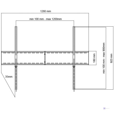 UCHWYT DO TV LCD/LED/MULTIMEDIA 70-120" 140KG AR-97XXL ART reg. Solid 35mm maxVESA 1200x900