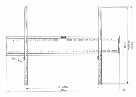 UCHWYT DO TV LCD/LED/MULTIMEDIA 55-100" 140KG AR-95 ART reg. Solid 33mm maxVESA 900x600