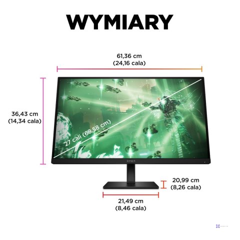 MONITOR HP LED, QHD 27" OMEN 27q (780H4E9) 165Hz (WYPRZEDAŻ)